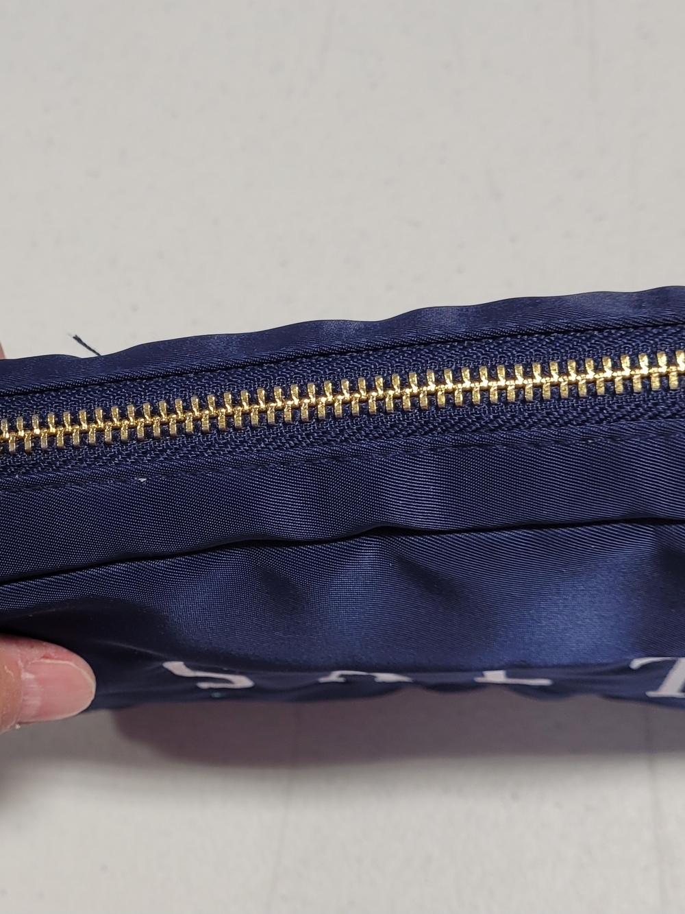 Navy and Teal Zip Pouch - Picture 3 of 3